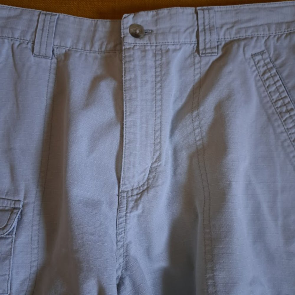 Columbia Multi-Pocket Khaki Tan Cotton Hiking shorts Size 10 - Picture 7 of 9